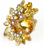 NYFASHION101 Women's Vine Marquis Stone Stud Fashion Stretch Ring