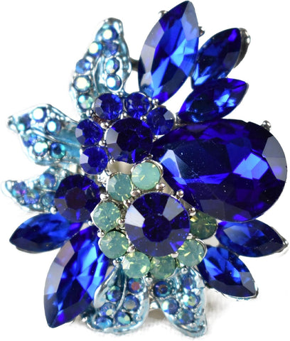 NYFASHION101 Women's Vine Marquis Stone Stud Fashion Stretch Ring