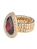 NYFASHION101 Women's Teardrop Stone Studs Fashion Stretch Ring