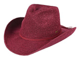 C.C Sparkly Sequin Cowboy Hat with Suede String Trim