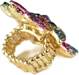 NYFASHION101 Women's Vine Marquis Stone Stud Fashion Stretch Ring
