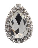NYFASHION101 Women's Teardrop Stone Studs Fashion Stretch Ring