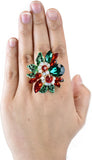 NYFASHION101 Women's Vine Marquis Stone Stud Fashion Stretch Ring