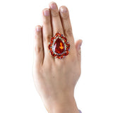NYFASHION101 Women's Teardrop Stone Studs Fashion Stretch Ring