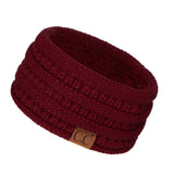 C.C Winter Fuzzy Fleece Lined Thick Knitted Diagonal Stripes Criss-Cross Pattern Headband Headwrap (HW-2060)