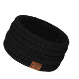 C.C Winter Fuzzy Fleece Lined Thick Knitted Diagonal Stripes Criss-Cross Pattern Headband Headwrap (HW-2060)