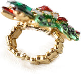 NYFASHION101 Women's Vine Marquis Stone Stud Fashion Stretch Ring
