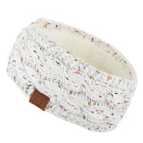 C.C Winter Fuzzy Fleece Lined Thick Knitted Diagonal Stripes Criss-Cross Pattern Headband Headwrap (HW-2060)