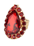 NYFASHION101 Women's Teardrop Stone Studs Fashion Stretch Ring