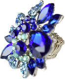NYFASHION101 Women's Vine Marquis Stone Stud Fashion Stretch Ring