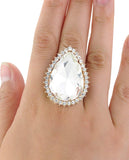 NYFASHION101 Women's Teardrop Stone Studs Fashion Stretch Ring