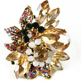 NYFASHION101 Women's Vine Marquis Stone Stud Fashion Stretch Ring