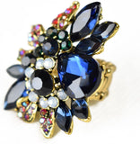 NYFASHION101 Women's Vine Marquis Stone Stud Fashion Stretch Ring