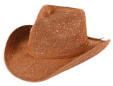 C.C Sparkly Sequin Cowboy Hat with Suede String Trim