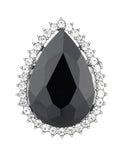 NYFASHION101 Women's Teardrop Stone Studs Fashion Stretch Ring