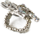 NYFASHION101 Women's Vine Marquis Stone Stud Fashion Stretch Ring