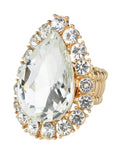 NYFASHION101 Women's Teardrop Stone Studs Fashion Stretch Ring