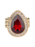 NYFASHION101 Women's Teardrop Stone Studs Fashion Stretch Ring
