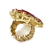 NYFASHION101 Women's Teardrop Stone Studs Fashion Stretch Ring