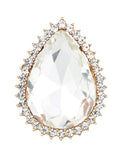 NYFASHION101 Women's Teardrop Stone Studs Fashion Stretch Ring