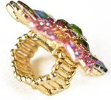 NYFASHION101 Women's Vine Marquis Stone Stud Fashion Stretch Ring