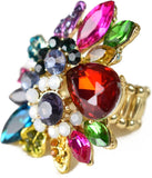 NYFASHION101 Women's Vine Marquis Stone Stud Fashion Stretch Ring