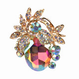 NYFASHION101 Women's Teardrop Stone Studs Fashion Stretch Ring