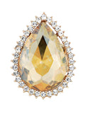 NYFASHION101 Women's Teardrop Stone Studs Fashion Stretch Ring