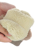 C.C Women's Faux Fur Wrist Length Fingerless Sherpa Lined Convertible Mittens Gloves
