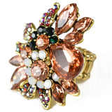 NYFASHION101 Women's Vine Marquis Stone Stud Fashion Stretch Ring