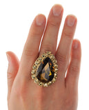 NYFASHION101 Women's Teardrop Stone Studs Fashion Stretch Ring