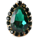 NYFASHION101 Women's Teardrop Stone Studs Fashion Stretch Ring