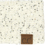 C.C Sequin Headwrap for Women - Stretchable Soft Warm Knit Winter Headband Ear Warmer (Hot Pink)