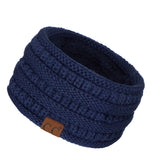 C.C Winter Fuzzy Fleece Lined Thick Knitted Diagonal Stripes Criss-Cross Pattern Headband Headwrap (HW-2060)