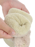 C.C Women's Faux Fur Wrist Length Fingerless Sherpa Lined Convertible Mittens Gloves