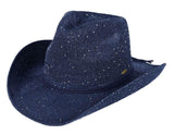 C.C Sparkly Sequin Cowboy Hat with Suede String Trim