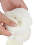 C.C Women's Faux Fur Wrist Length Fingerless Sherpa Lined Convertible Mittens Gloves