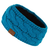 C.C Winter Fuzzy Fleece Lined Thick Knitted Diagonal Stripes Criss-Cross Pattern Headband Headwrap (HW-2060)