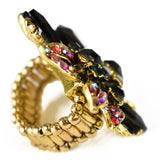 NYFASHION101 Women's Vine Marquis Stone Stud Fashion Stretch Ring