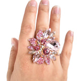 NYFASHION101 Women's Vine Marquis Stone Stud Fashion Stretch Ring