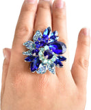 NYFASHION101 Women's Vine Marquis Stone Stud Fashion Stretch Ring