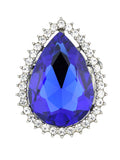 NYFASHION101 Women's Teardrop Stone Studs Fashion Stretch Ring