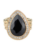 NYFASHION101 Women's Teardrop Stone Studs Fashion Stretch Ring