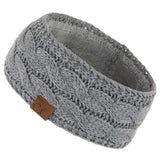 C.C Winter Fuzzy Fleece Lined Thick Knitted Diagonal Stripes Criss-Cross Pattern Headband Headwrap (HW-2060)