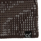 C.C Sequin Headwrap for Women - Stretchable Soft Warm Knit Winter Headband Ear Warmer (Hot Pink)