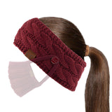 C.C Winter Fuzzy Fleece Lined Thick Knitted Diagonal Stripes Criss-Cross Pattern Headband Headwrap (HW-2060)