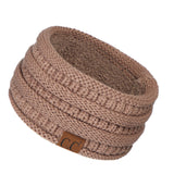 C.C Winter Fuzzy Fleece Lined Thick Knitted Diagonal Stripes Criss-Cross Pattern Headband Headwrap (HW-2060)