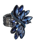 NYFASHION101 Women's Vine Marquis Stone Stud Fashion Stretch Ring
