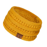 C.C Winter Fuzzy Fleece Lined Thick Knitted Diagonal Stripes Criss-Cross Pattern Headband Headwrap (HW-2060)