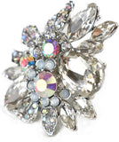 NYFASHION101 Women's Vine Marquis Stone Stud Fashion Stretch Ring
